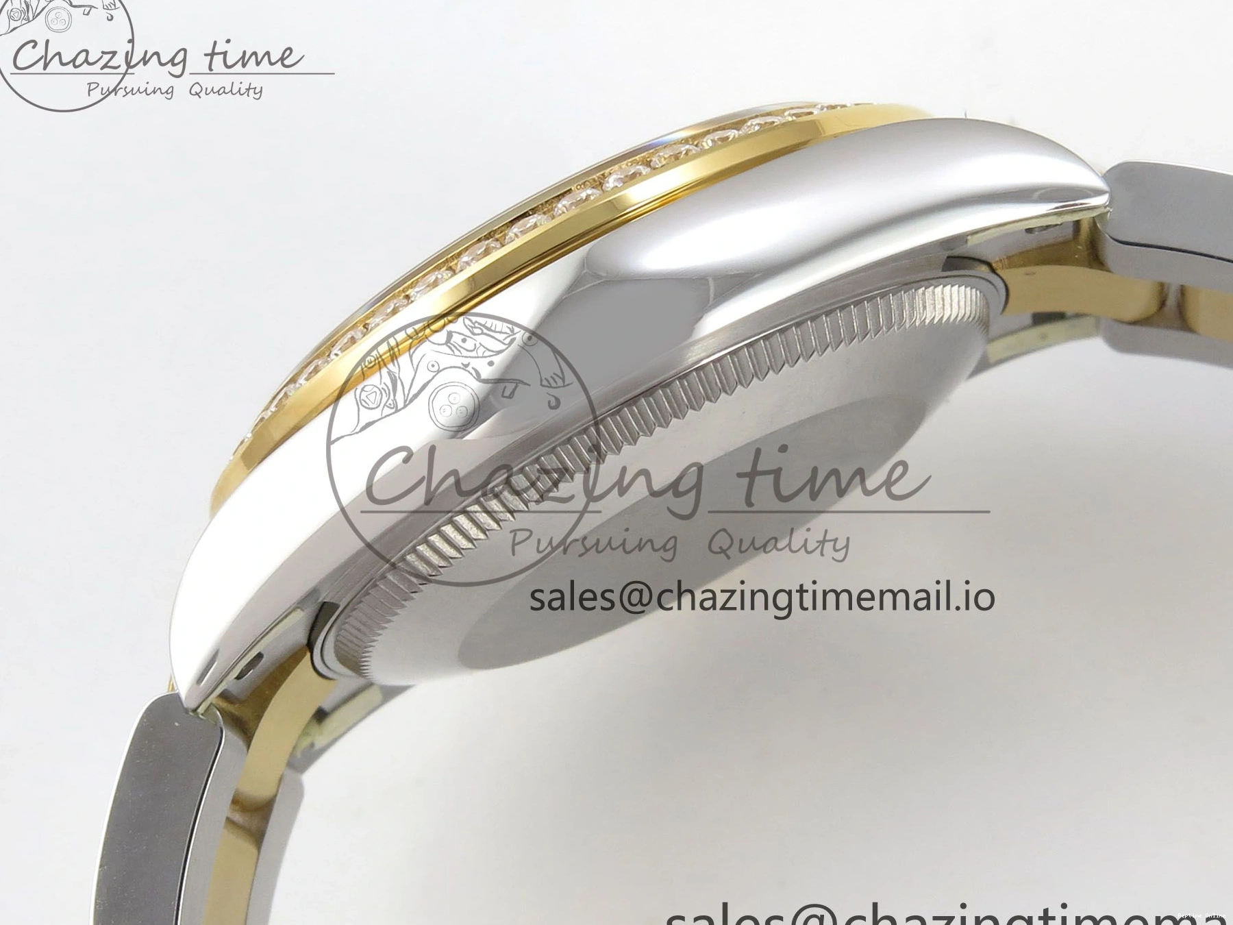 0401 DateJust 31 278383RBR THBF 1:1 Best Edition 904L Steel White Roman Dial Diamonds Bezel on SS YG Oyster Bracelet HZ Cal. Minimalist 44